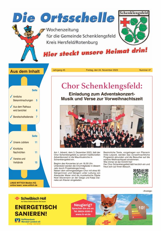 Die Ortsschelle Titelblatt 47/2023