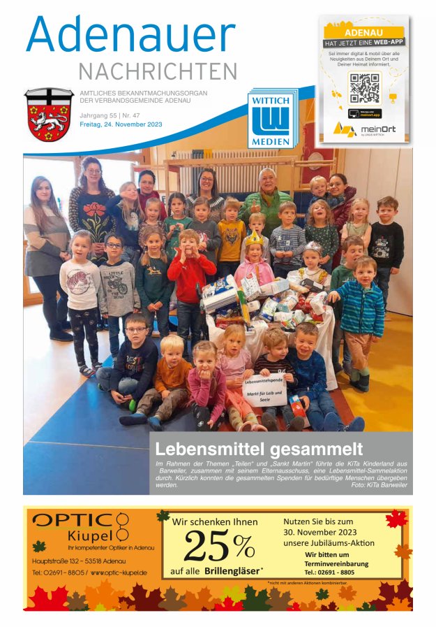Adenauer Nachrichten Titelblatt 47/2023