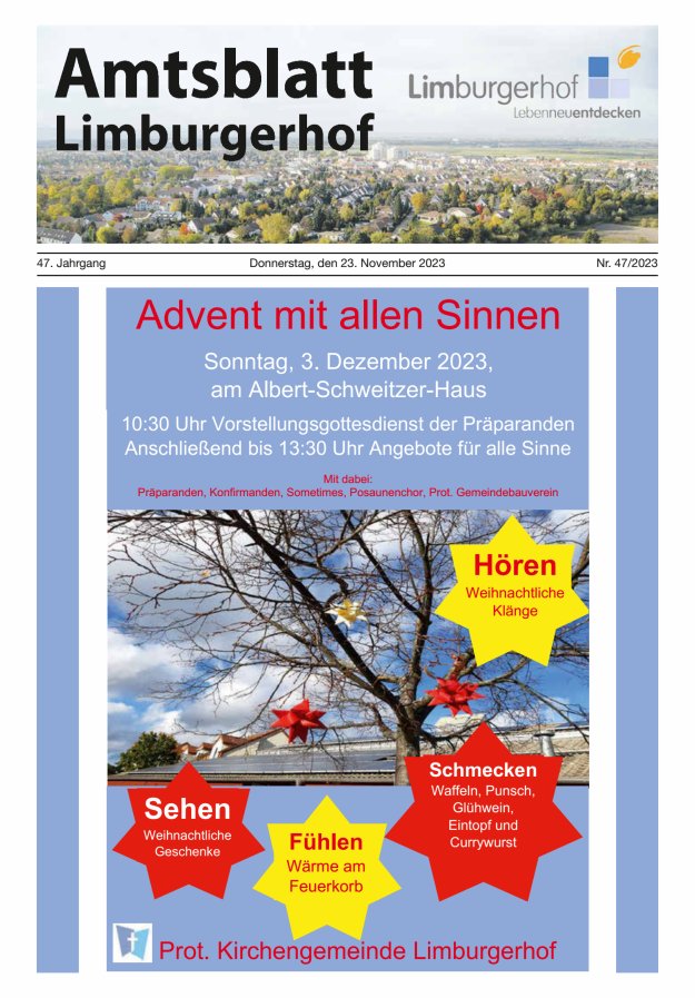 Amtsblatt Limburgerhof Titelblatt 47/2023