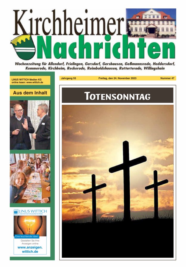 Kirchheimer Nachrichten Titelblatt 47/2023