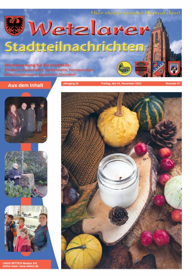 Wetzlarer Stadtteilnachrichten Titelblatt 47/2023