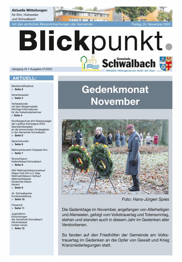 Blickpunkt Schwalbach Titelblatt 47/2023