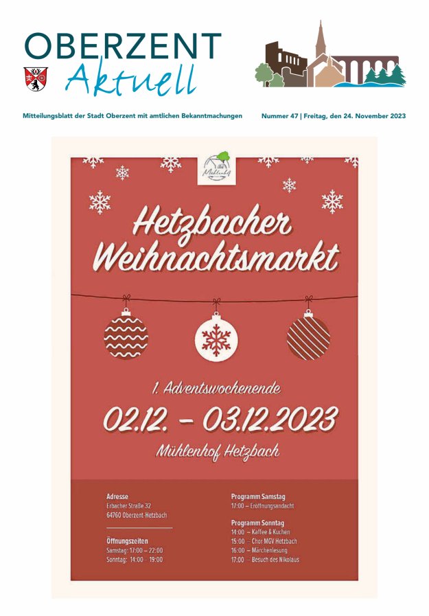Oberzent aktuell Titelblatt 47/2023