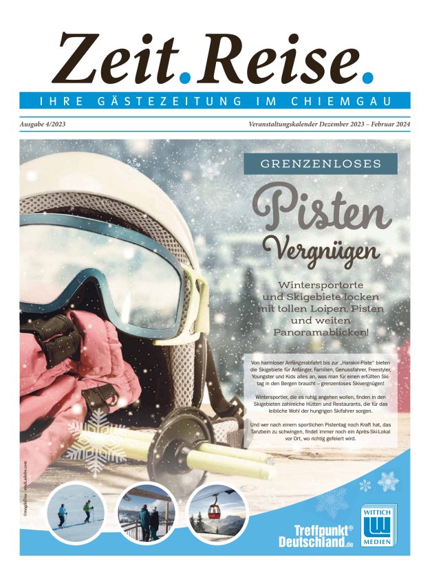 Zeit.Reise. Gästezeitung Chiemgau Titelblatt 12/2023