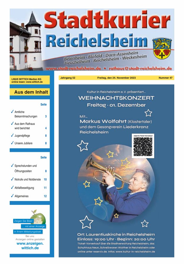 Stadtkurier Reichelsheim Titelblatt 47/2023