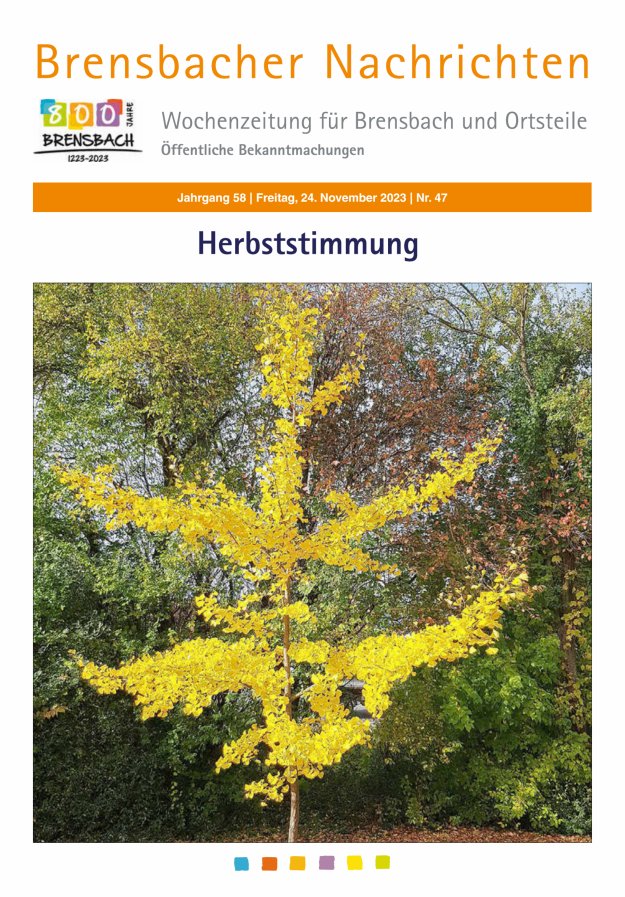 Brensbacher Nachrichten Titelblatt 47/2023