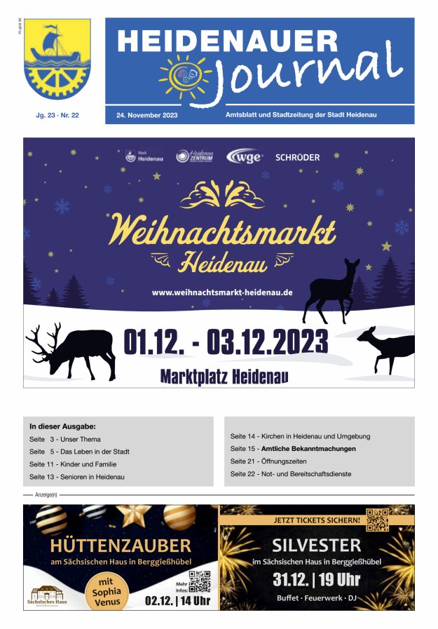 Heidenauer Journal - Amtsblatt und Stadtzeitung der Stadt Heidenau Titelblatt 22/2023