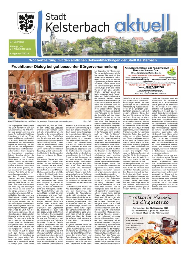 Kelsterbach aktuell Titelblatt 47/2023