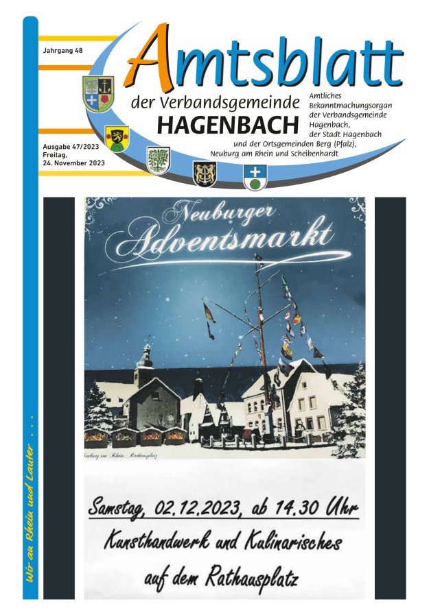 Amtsblatt der VG Hagenbach Titelblatt 47/2023