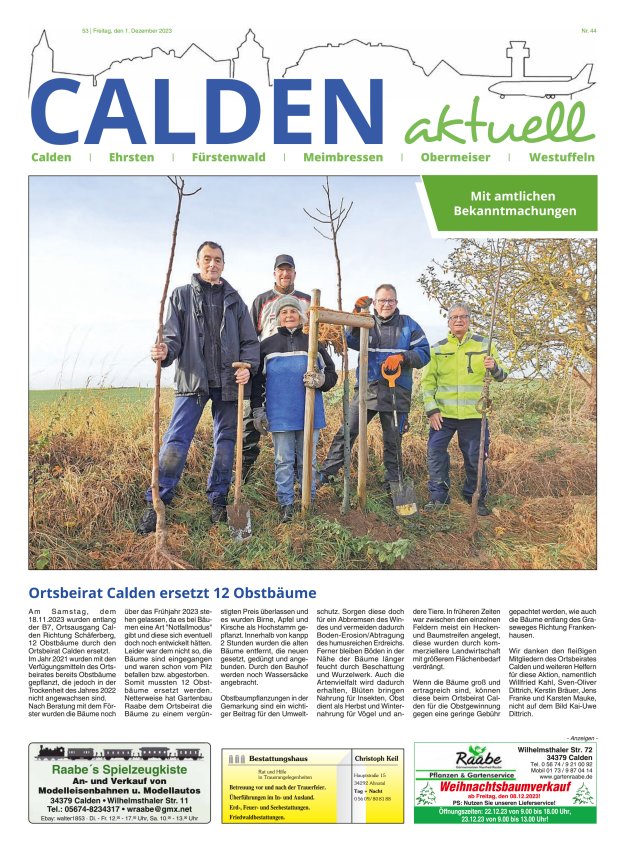 Calden aktuell Titelblatt 44/2023