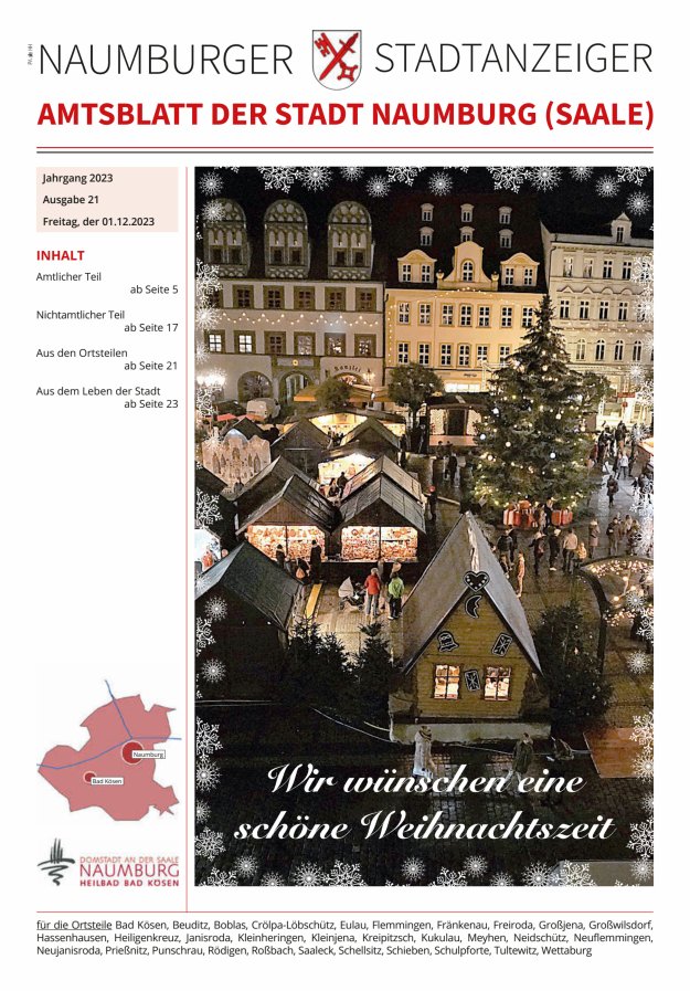 Amtsblatt der Stadt Naumburg (Saale) Titelblatt 21/2023
