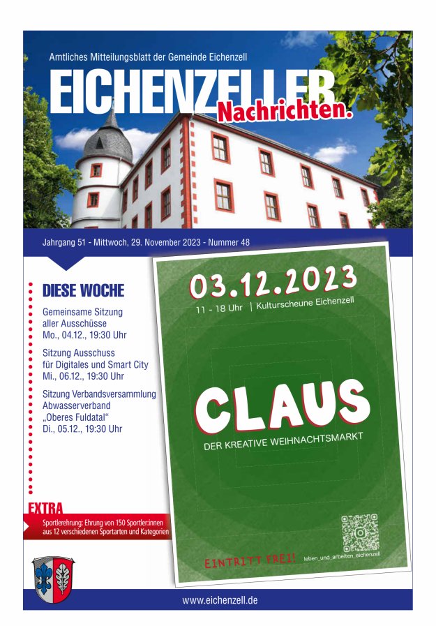 Amtliches Mitteilungsblatt der Gemeinde Eichenzell Titelblatt 48/2023
