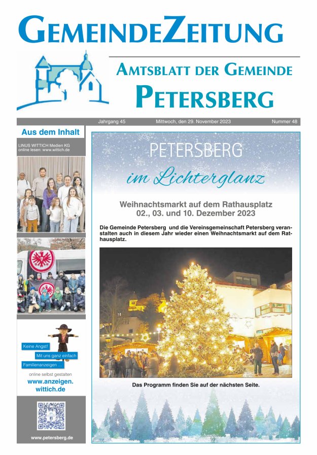 Amtsblatt Blickpunkt Petersberg Titelblatt 48/2023