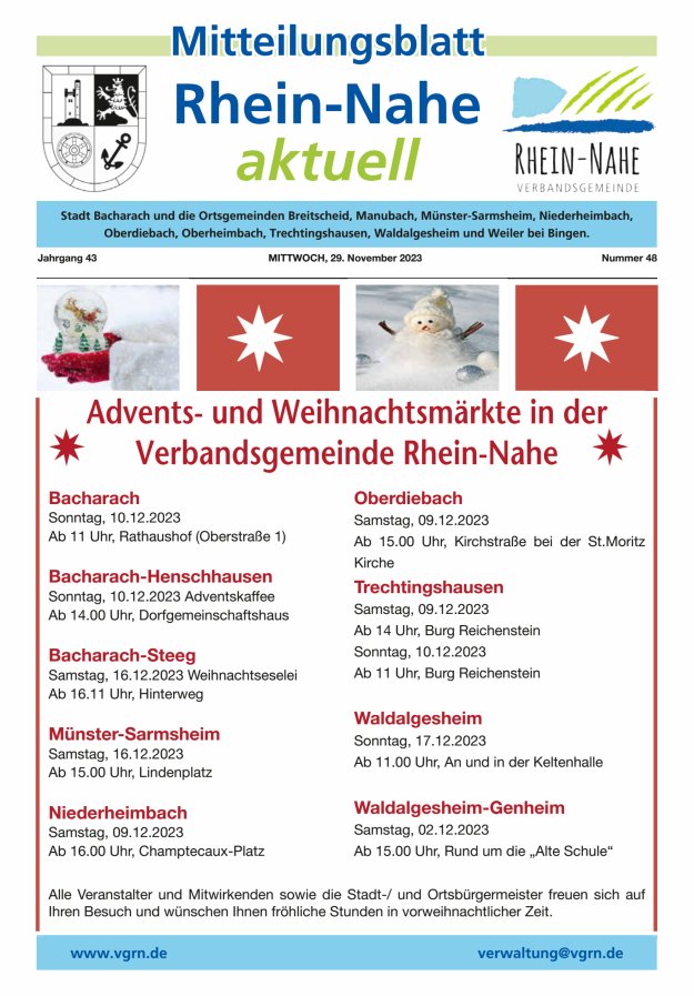 Rhein-Nahe aktuell Titelblatt 48/2023