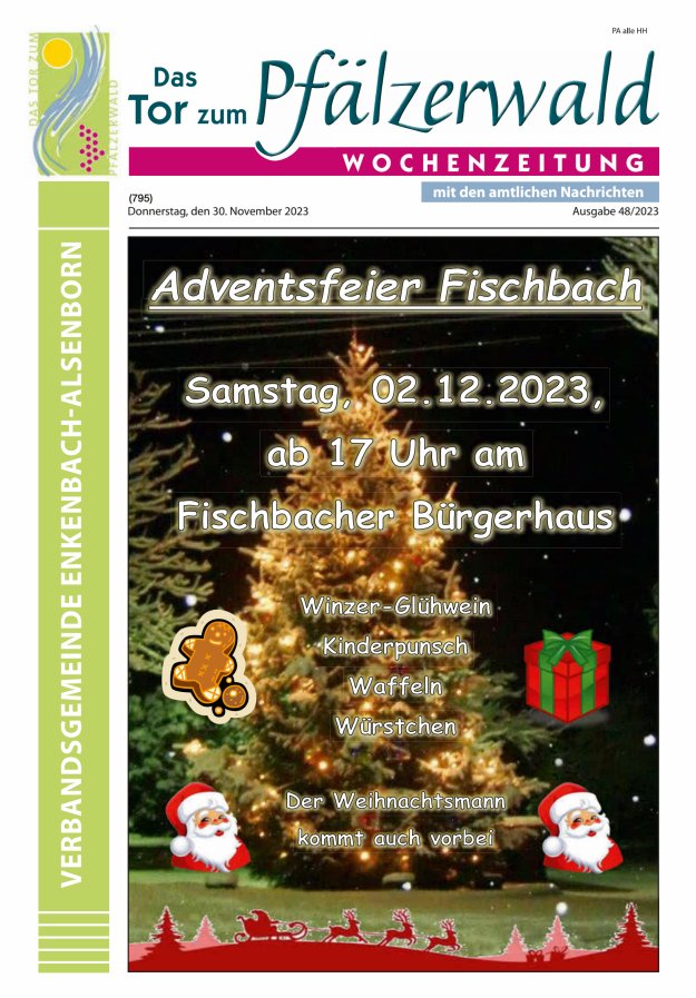 Das Tor zum Pfälzer Wald - VG Enkenbach-Alsenborn Titelblatt 48/2023