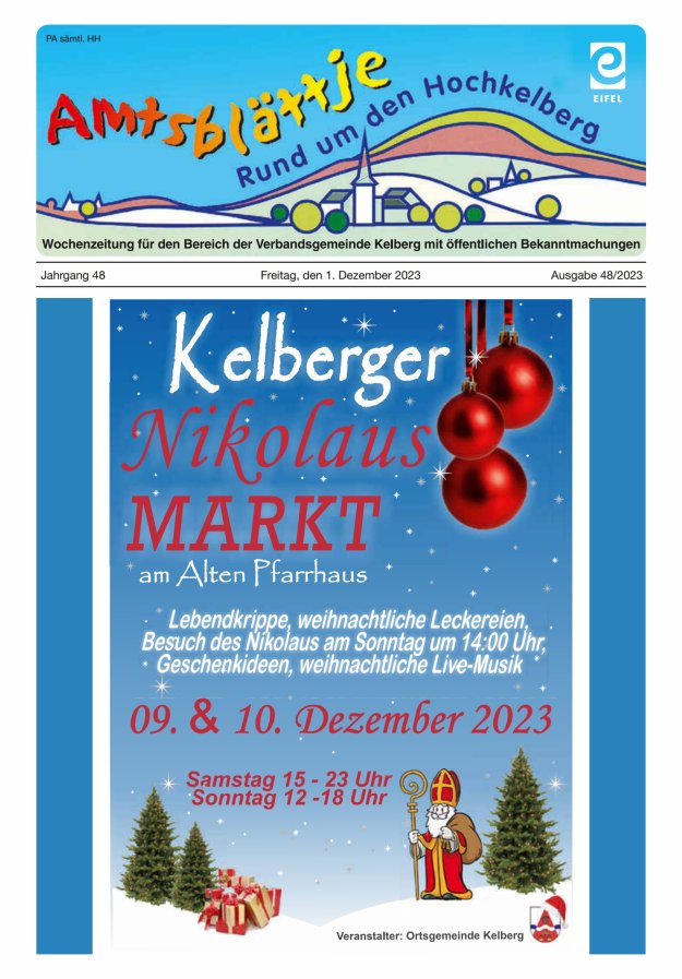 Amtsblättje - Rund um den Hochkelberg Titelblatt 48/2023