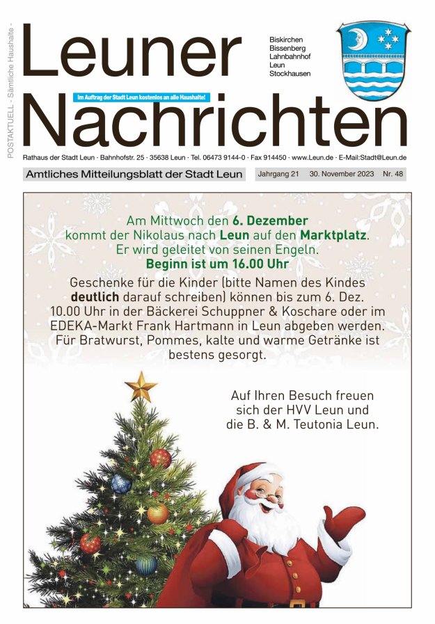Leuner Nachrichten Titelblatt 48/2023