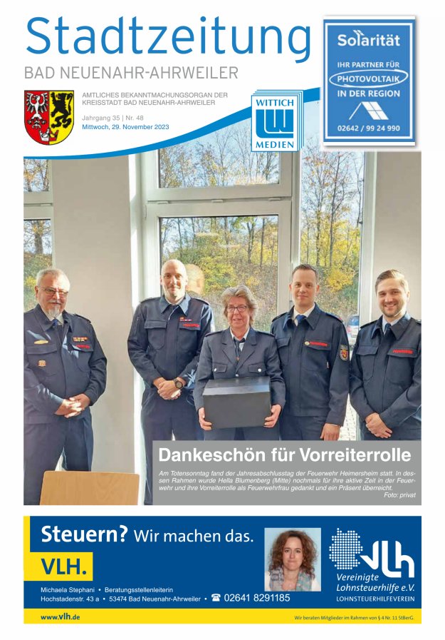 Stadtzeitung Bad Neuenahr-Ahrweiler Titelblatt 48/2023