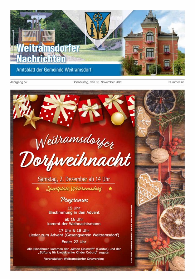 Weitramsdorfer Nachrichten Titelblatt 48/2023