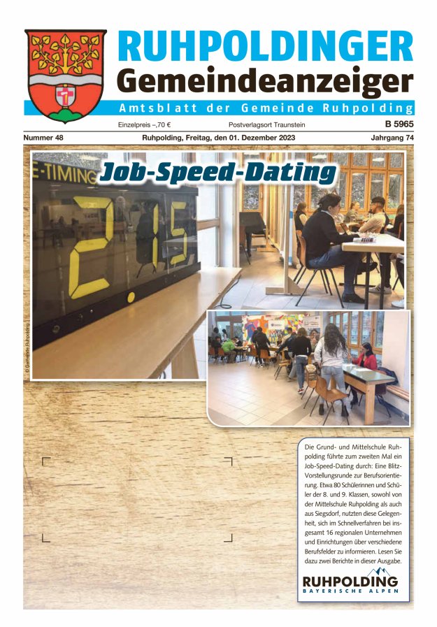 Ruhpoldinger Gemeindeanzeiger Titelblatt 48/2023