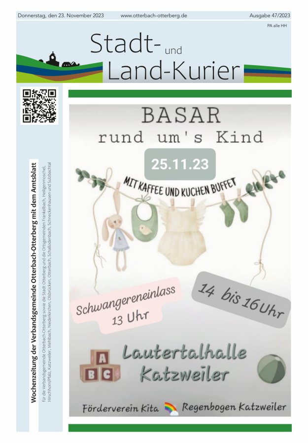 Stadt- und Land-Kurier Otterbach-Otterberg Titelblatt 47/2023