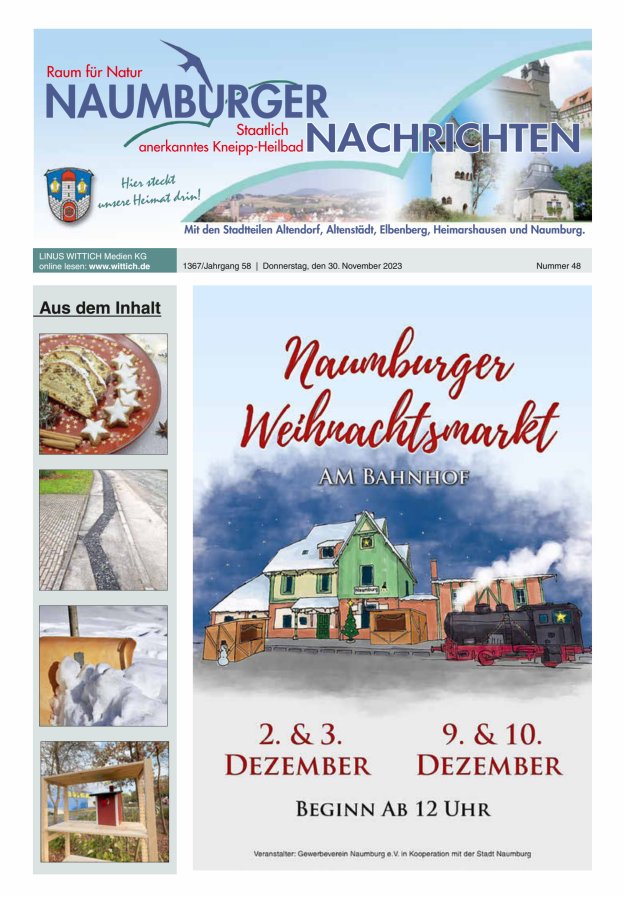 Naumburger Nachrichten Titelblatt 48/2023
