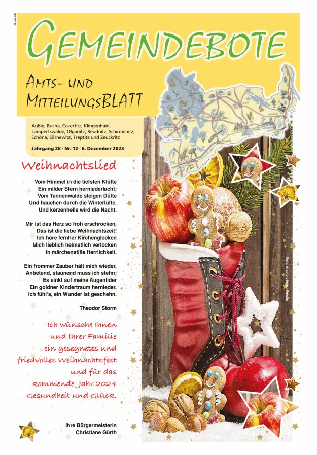 Gemeindebote - Amts- und Mitteilungsblatt Titelblatt 12/2023