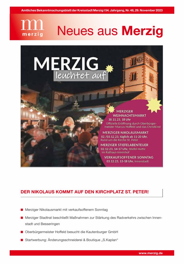Neues aus Merzig Titelblatt 48/2023