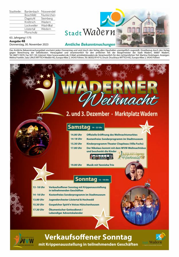 Stadt Wadern Titelblatt 48/2023