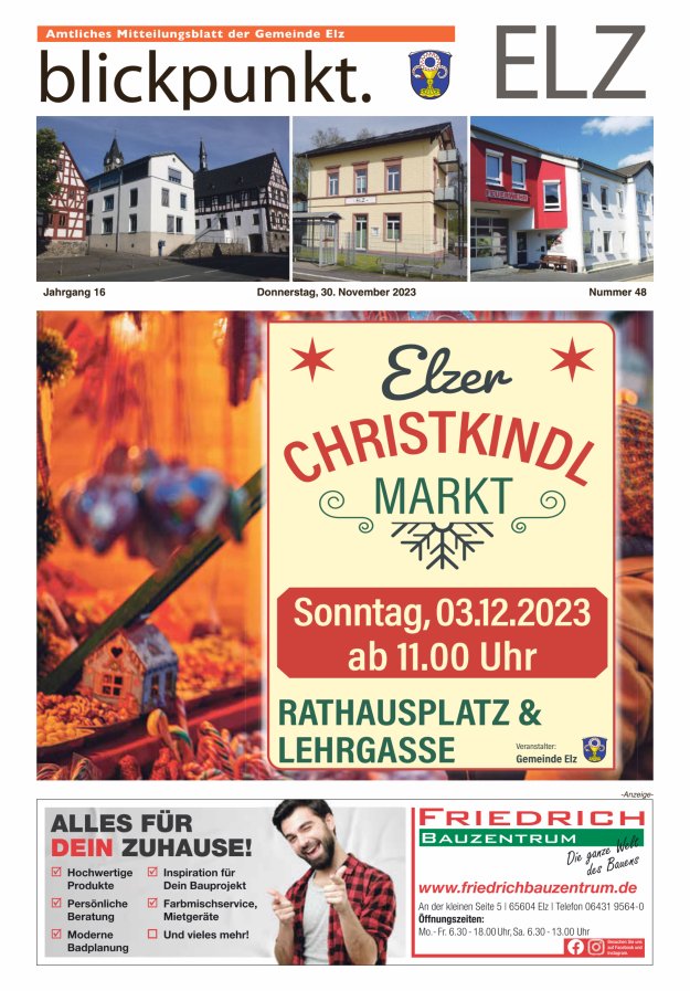 Blickpunkt Elz Titelblatt 48/2023