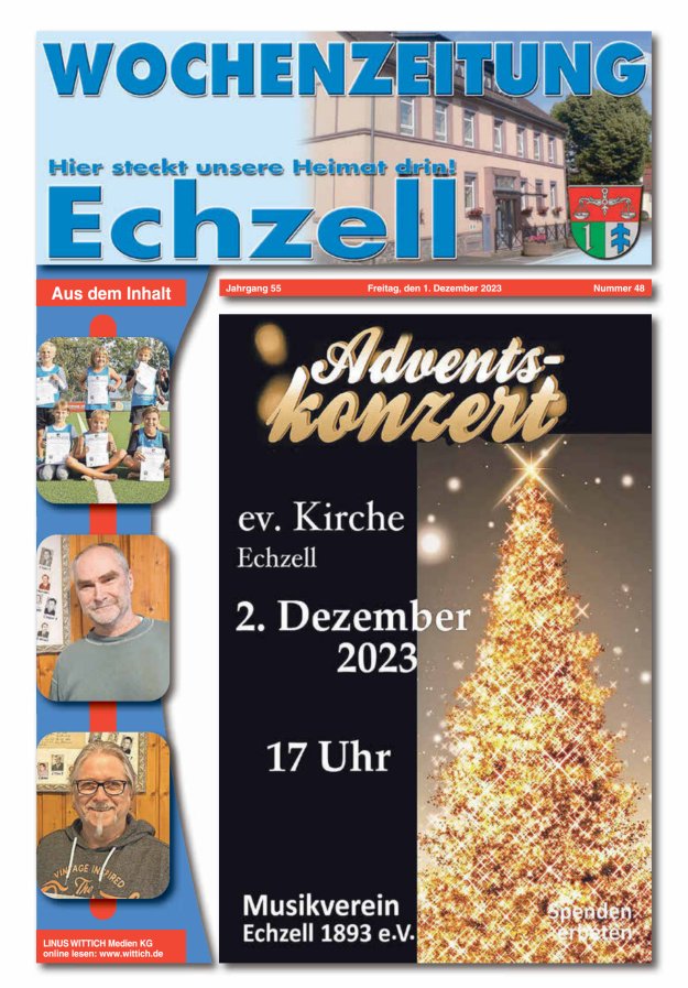 Wochenzeitung für die Gemeinde Echzell Titelblatt 48/2023