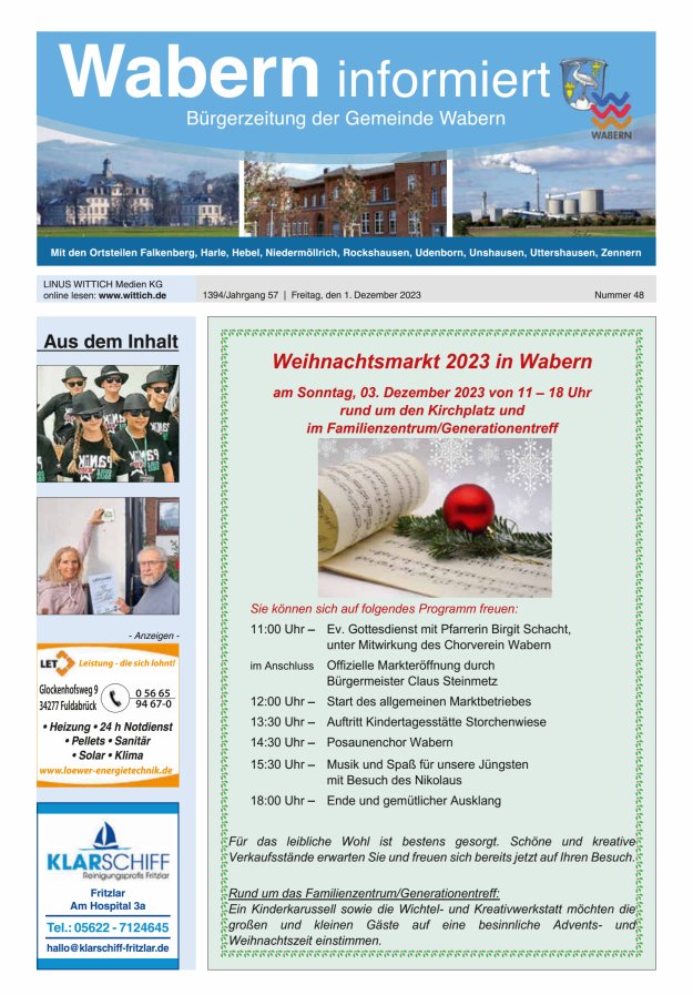 Wabern informiert Titelblatt 48/2023