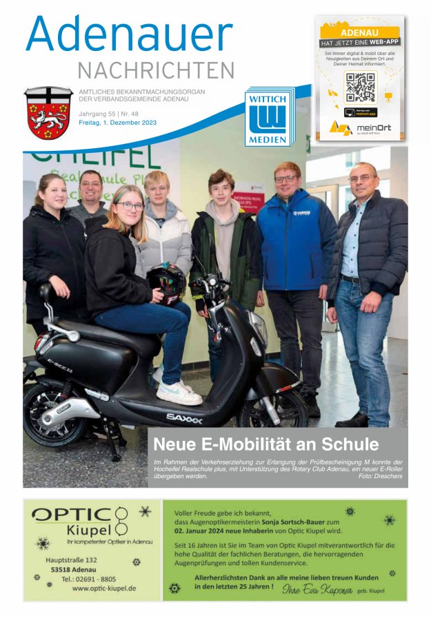 Adenauer Nachrichten Titelblatt 48/2023