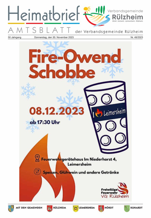 Heimatbrief VG Rülzheim Titelblatt 48/2023