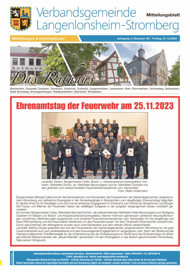 Das Rathaus - MTB d VG Langenlonsheim-Stromberg  Titelblatt 48/2023