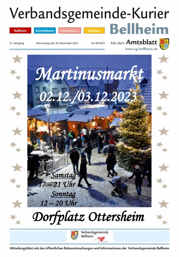 Verbandsgemeinde-Kurier Bellheim Titelblatt 48/2023