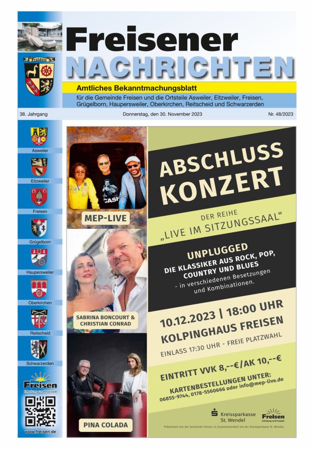 Freisener Nachrichten Titelblatt 48/2023