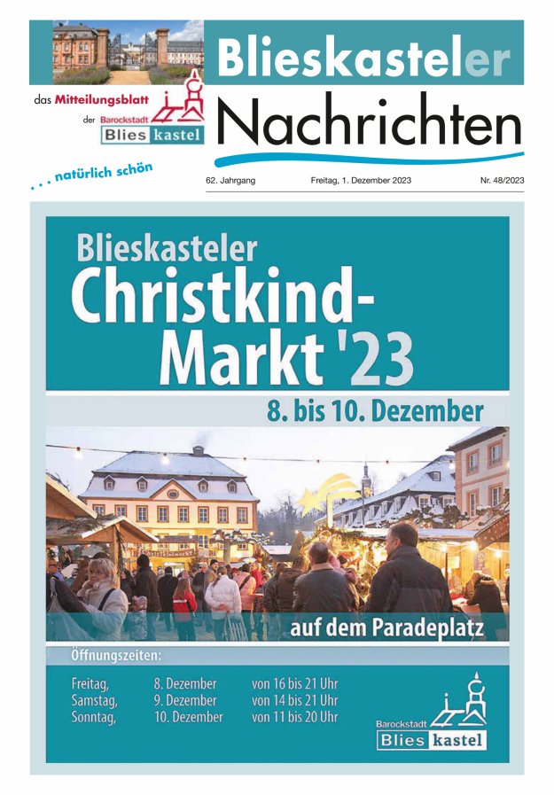 Blieskasteler Nachrichten  Titelblatt 48/2023