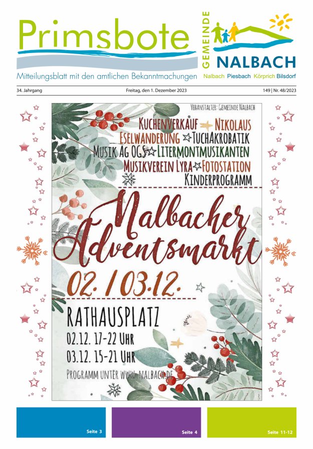 Primsbote Gemeinde Nalbach Titelblatt 48/2023