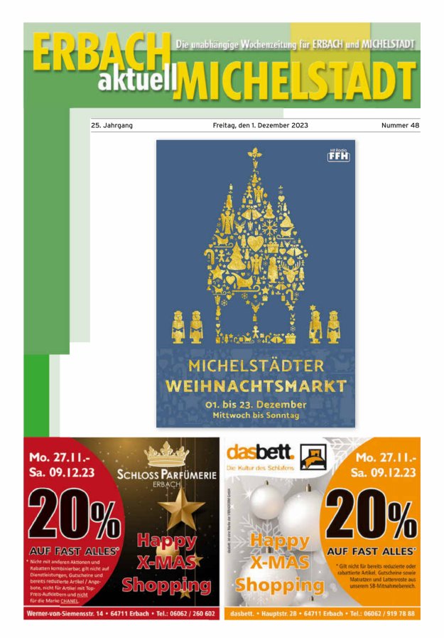Erbach-Michelstadt aktuell Titelblatt 48/2023