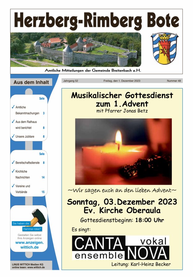 Herzberg-Rimberg Bote Titelblatt 48/2023