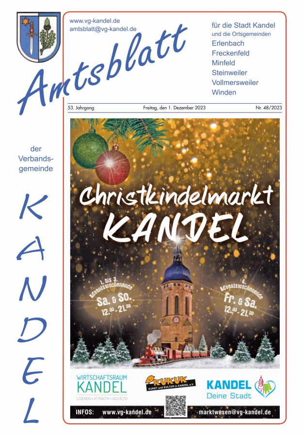 Amtsblatt VG Kandel Titelblatt 48/2023