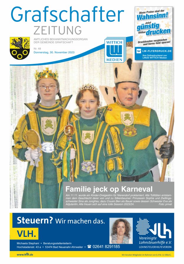 Grafschafter Zeitung Titelblatt 48/2023