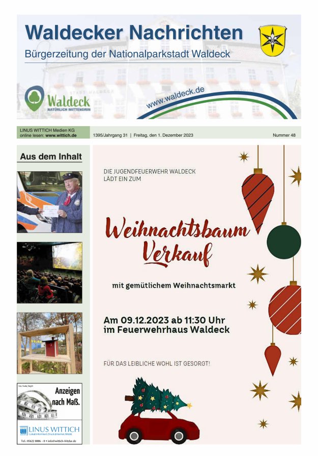 Waldecker Nachrichten Titelblatt 48/2023
