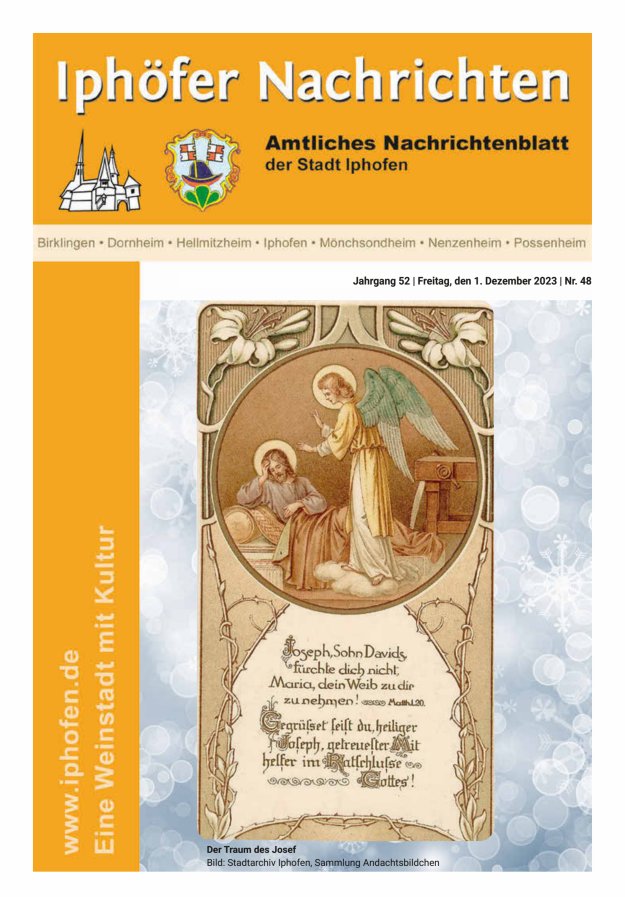 Iphöfer Nachrichten Titelblatt 48/2023