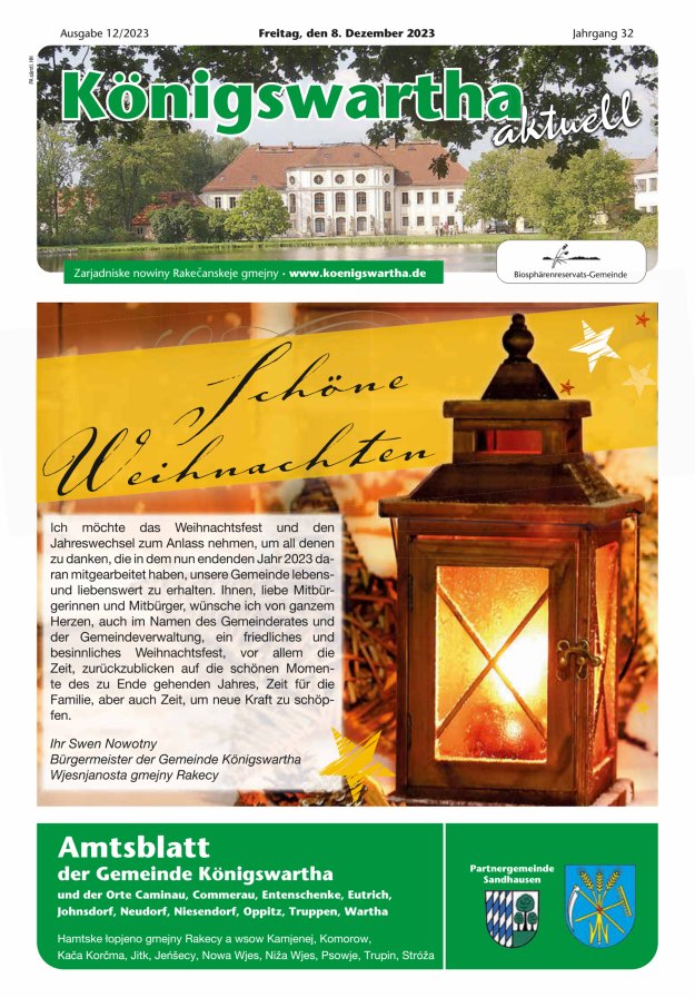 Königswartha aktuell - Amtsblatt der Gemeinde Königswartha Titelblatt 12/2023