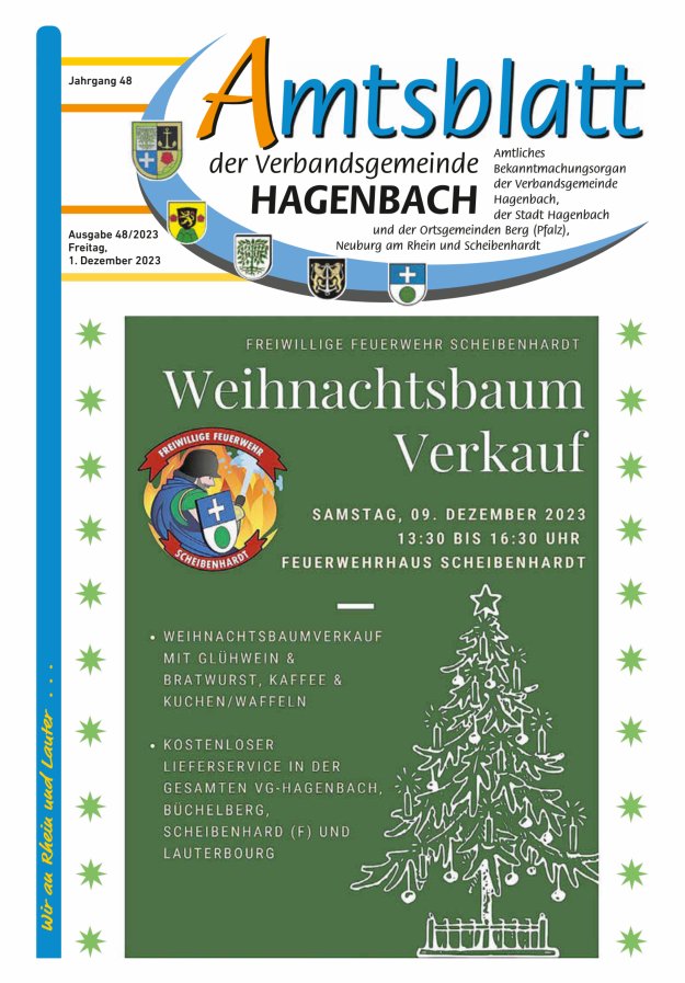 Amtsblatt der VG Hagenbach Titelblatt 48/2023