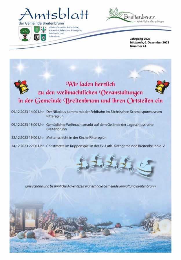 Amtsblatt der Gemeinde Breitenbrunn Titelblatt 24/2023