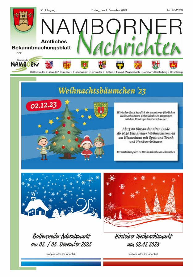Namborner Nachrichten Titelblatt 48/2023