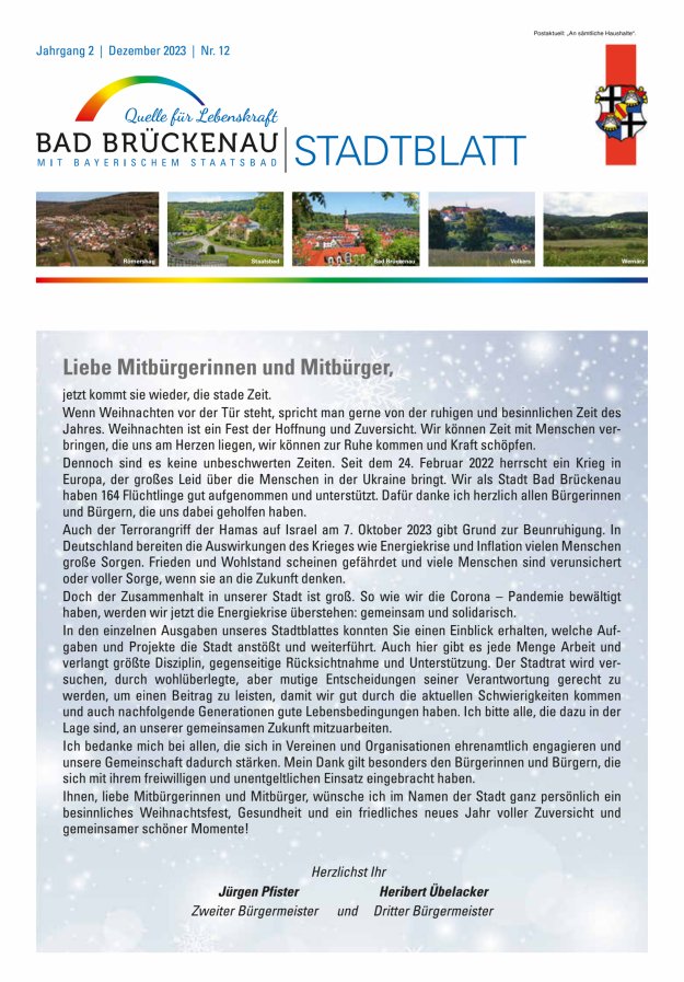 Stadtblatt Bad Brückenau Titelblatt 12/2023